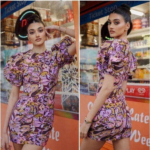 NWT Ted Baker FlickI Short Sleeve Printed Mini Dress - Picture 4 of 16